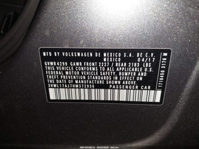 3VWL17AJ7HM372936 Volkswagen 1.8 tsi