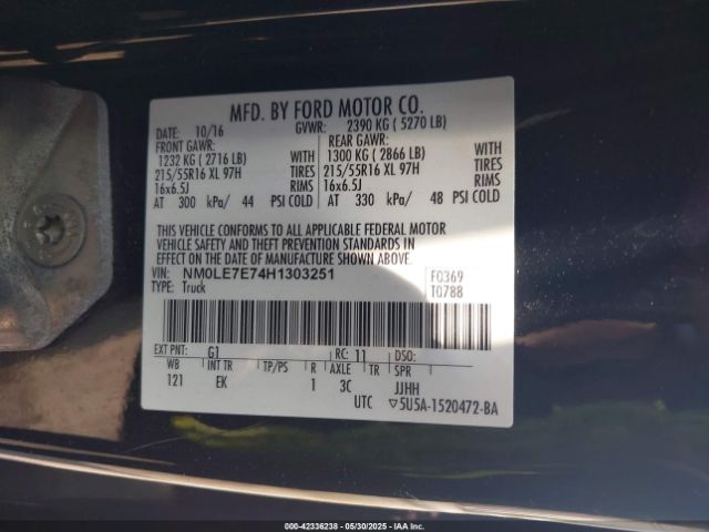 NM0LE7E74H1303251 Ford Transit Connect Xl