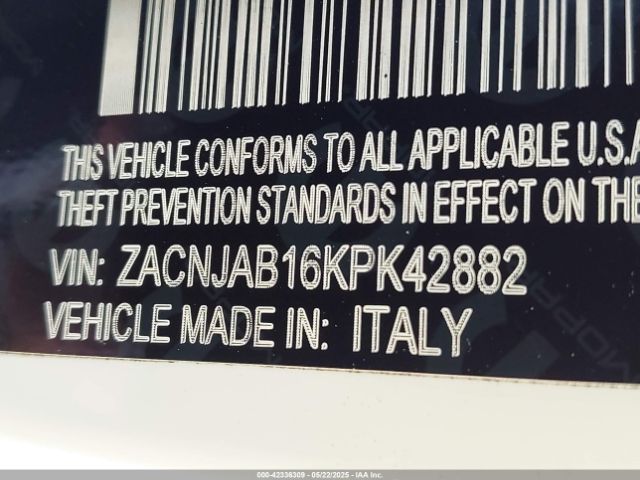 ZACNJAB16KPK42882 Jeep Renegade Altitude Fwd