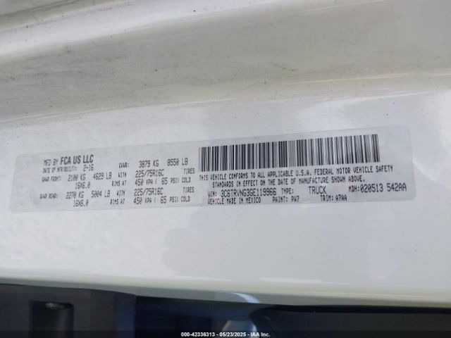 3C6TRVNG3GE119966 RAM Promaster 1500