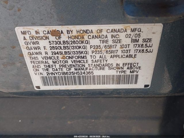 2005 ACURA MDX 2HNYD18625H524365 Photo 8