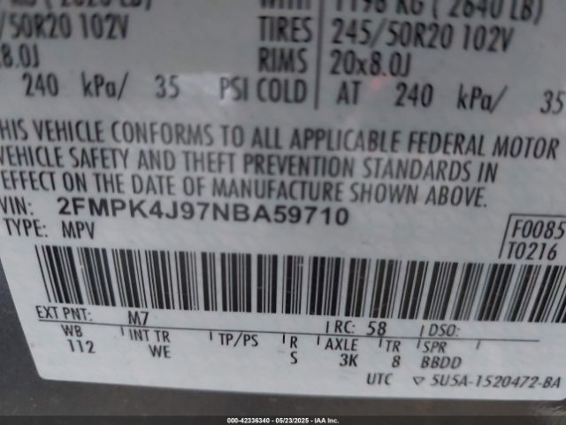 2022 FORD EDGE 2FMPK4J97NBA59710 Photo 8