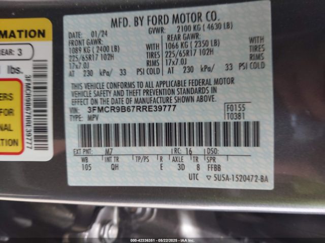 2024 FORD BRONCO SPORT 3FMCR9B67RRE39777 Photo 8