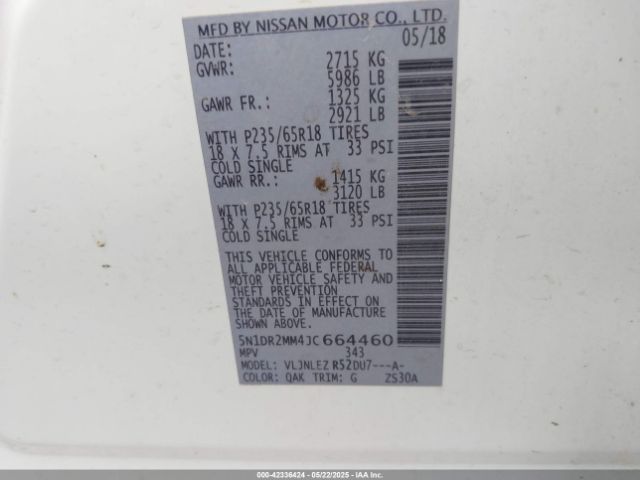5N1DR2MM4JC664460 Nissan 2018