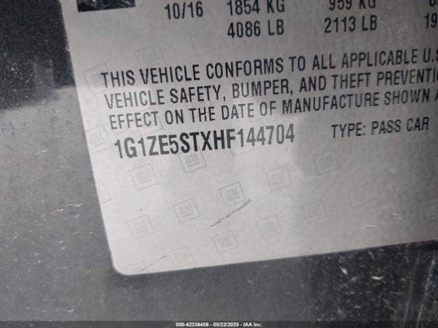 2017 CHEVROLET MALIBU 1G1ZE5STXHF144704 Photo 8