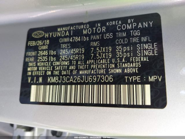KM8J3CA26JU697306 Hyundai Tucson Value