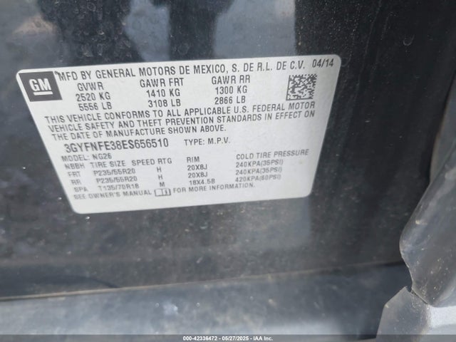 2014 CADILLAC SRX 3GYFNFE38ES656510 Photo 8