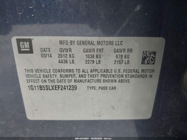 1G11B5SLXEF241239 Chevrolet Malibu 1ls