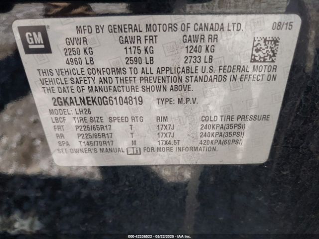 2GKALNEK0G6104819 GMC Terrain Sle-2