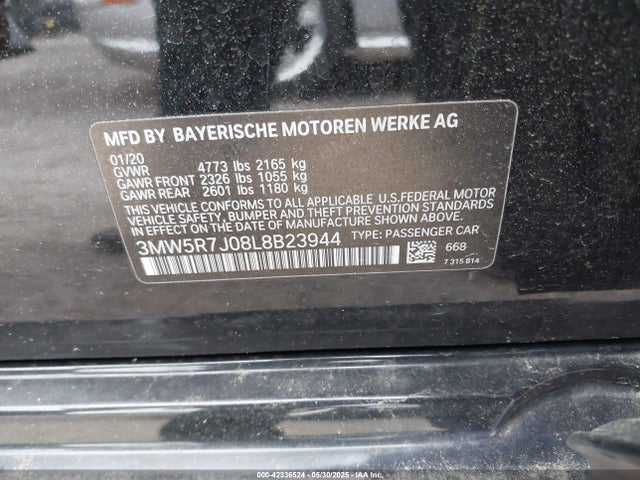 3MW5R7J08L8B23944 BMW 330I