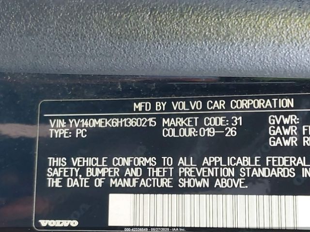 YV140MEK6H1360215 Volvo V60 T5 Premier