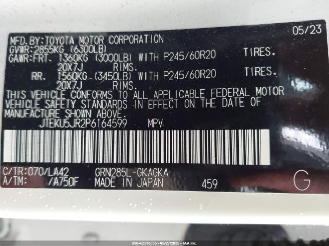 2023 TOYOTA 4RUNNER JTEKU5JR2P6164599 Photo 8