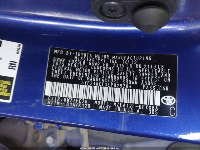 5YFS4RCE3LP029284 Toyota m20-fks