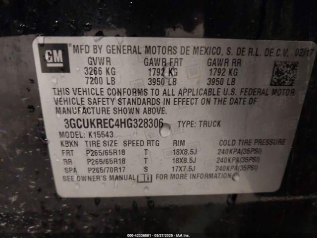 2017 CHEVROLET SILVERADO 1500 3GCUKREC4HG328306 Photo 8