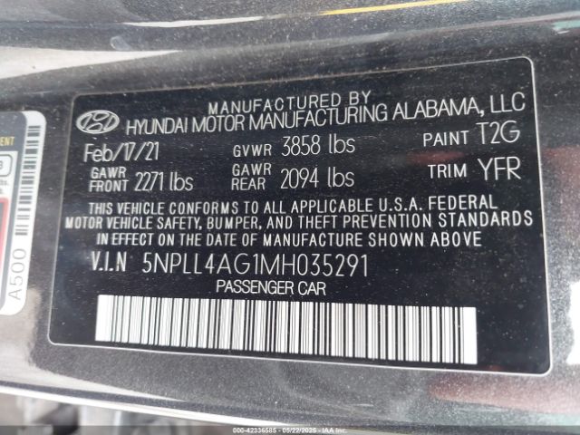 2021 HYUNDAI ELANTRA 5NPLL4AG1MH035291 Photo 8