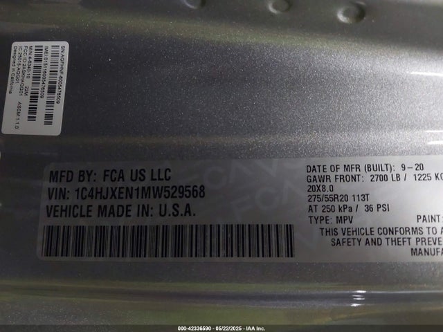 1C4HJXEN1MW529568 Jeep Wrangler