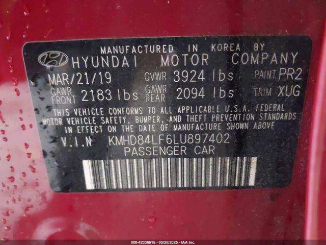 KMHD84LF6LU897402 Hyundai Elantra Limited
