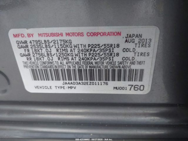2014 MITSUBISHI OUTLANDER JA4AD3A32EZ011176 Photo 8
