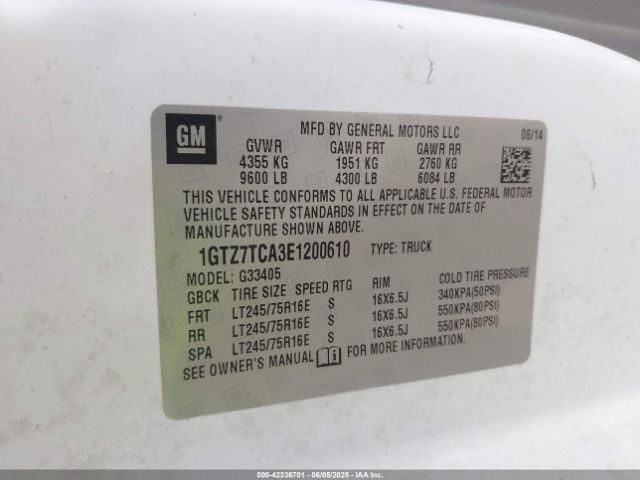 1GTZ7TCA3E1200610 GMC Savana 3500 Work Van