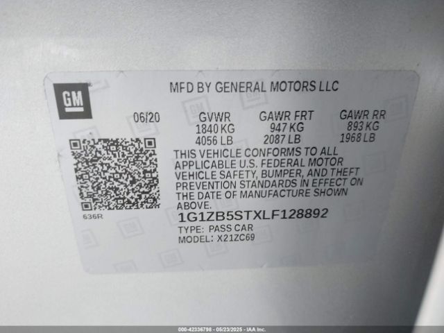 2020 CHEVROLET MALIBU 1G1ZB5STXLF128892 Photo 8