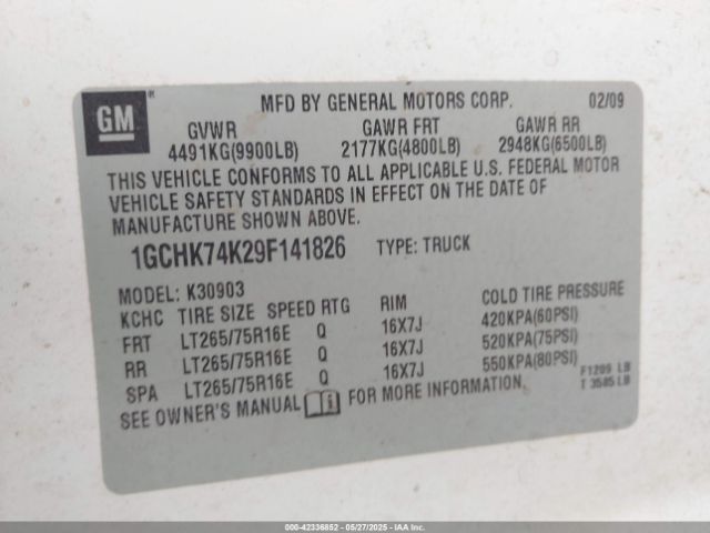 2009 CHEVROLET SILVERADO 3500HD 1GCHK74K29F141826 Photo 8