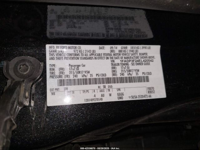 1FADP3F24EL420542 Ford FOCUS SE