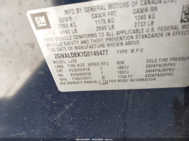 2GNALDEK7G6149477 Chevrolet Equinox Ltz