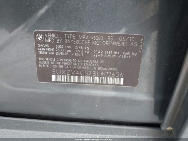 2011 BMW X5 5UXZV4C57BL402606 Photo 8
