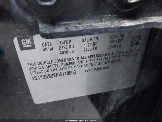 2015 CHEVROLET IMPALA 1G1125S32FU110853 Photo 8