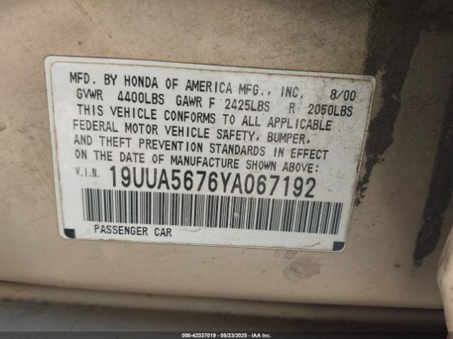 2000 ACURA TL 19UUA5676YA067192 Photo 8