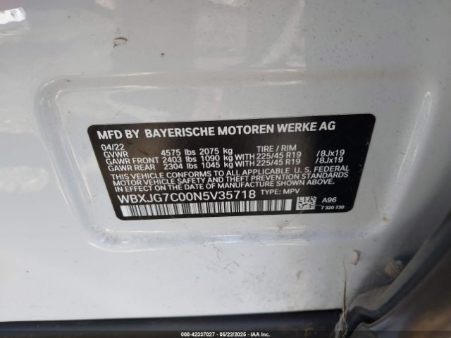 2022 BMW X1 WBXJG7C00N5V35718 Photo 8