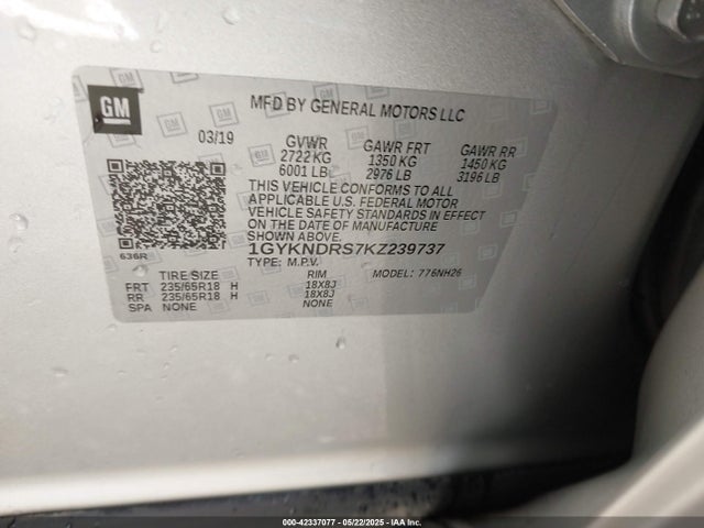 2019 CADILLAC XT5 1GYKNDRS7KZ239737 Photo 8