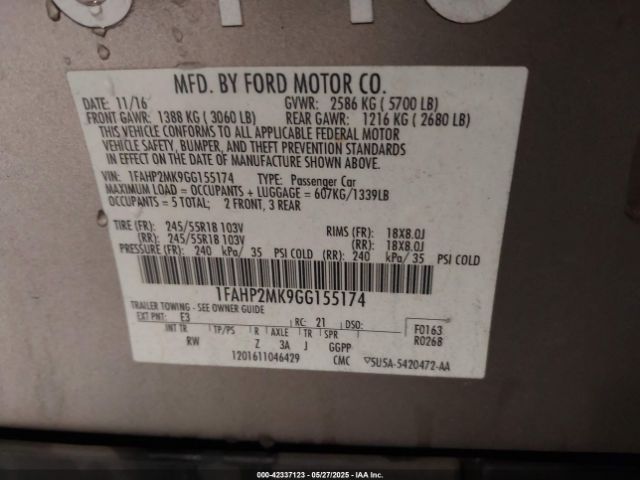 1FAHP2MK9GG155174 Ford Police Interceptor