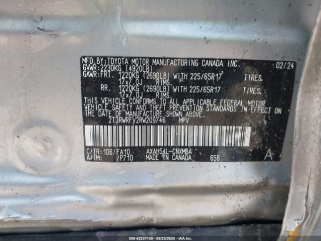 2024 TOYOTA RAV4 HYBRID 2T3RWRFV2RW209746 Photo 8
