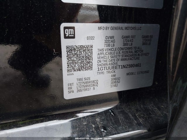 1GTUUEET1NZ590461 GMC lm2