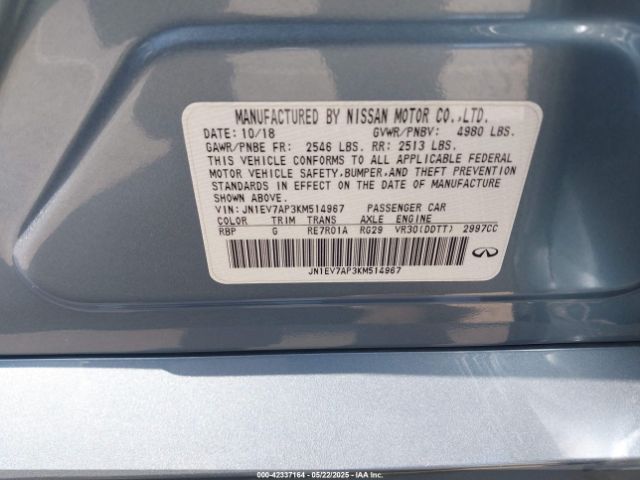 JN1EV7AP3KM514967 Infiniti Q50