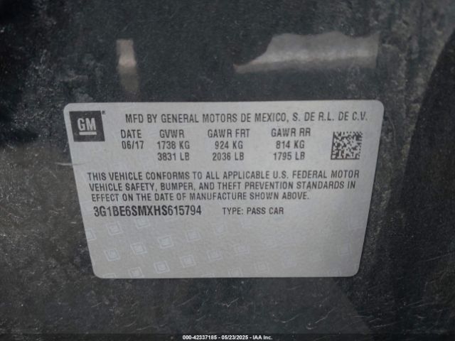 2017 CHEVROLET CRUZE 3G1BE6SMXHS615794 Photo 8