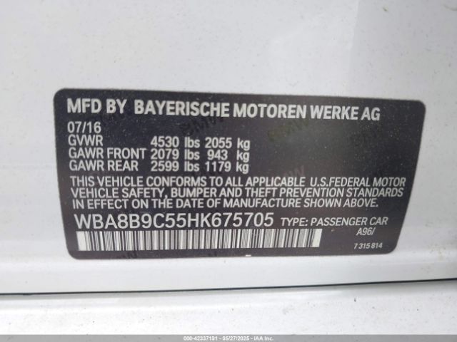 2017 BMW 330I WBA8B9C55HK675705 Photo 8