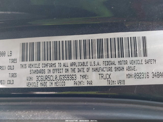 3C6UR5CL0JG359363 RAM 2018