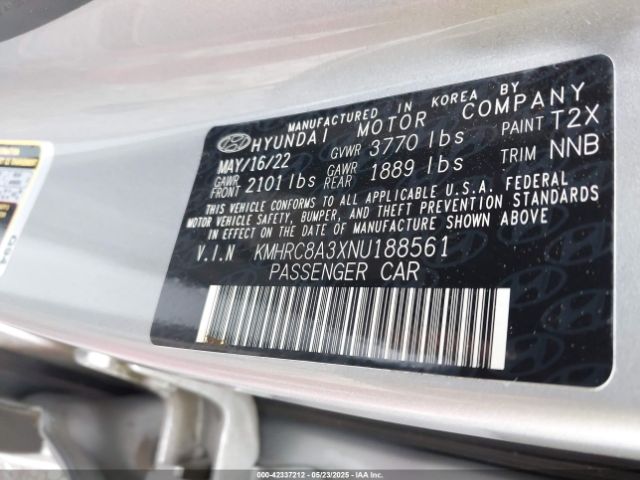 KMHRC8A3XNU188561 Hyundai Venue Sel