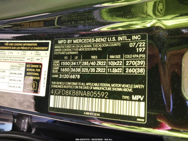 2022 MERCEDES-BENZ AMG GLE 63 COUPE 4JGFD8KB8NA805592 Photo 8