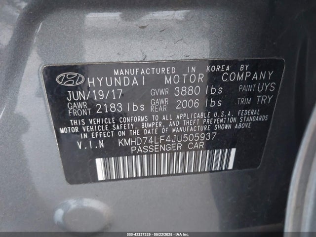 KMHD74LF4JU505937 Hyundai mpi nu