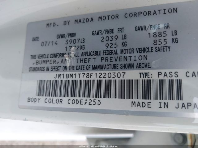 JM1BM1T78F1220307 Mazda Mazda3 I Sv