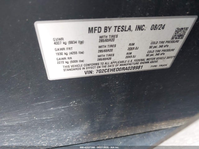 2024 TESLA CYBERTRUCK 7G2CEHED0RA028981 Photo 8