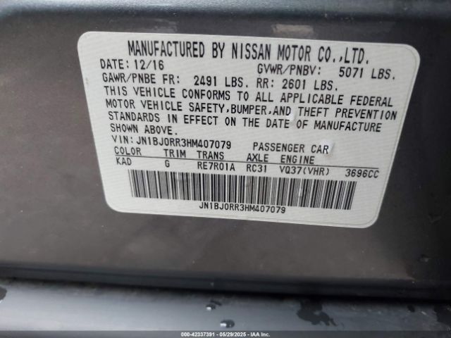 JN1BJ0RR3HM407079 Infiniti QX50