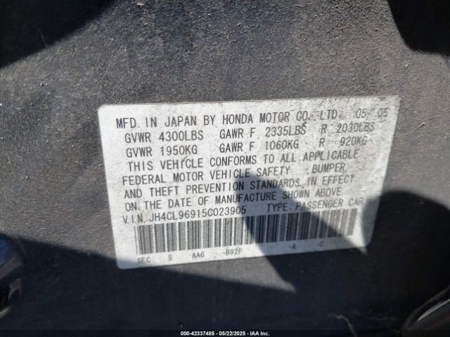 2005 ACURA TSX JH4CL96915C023905 Photo 8