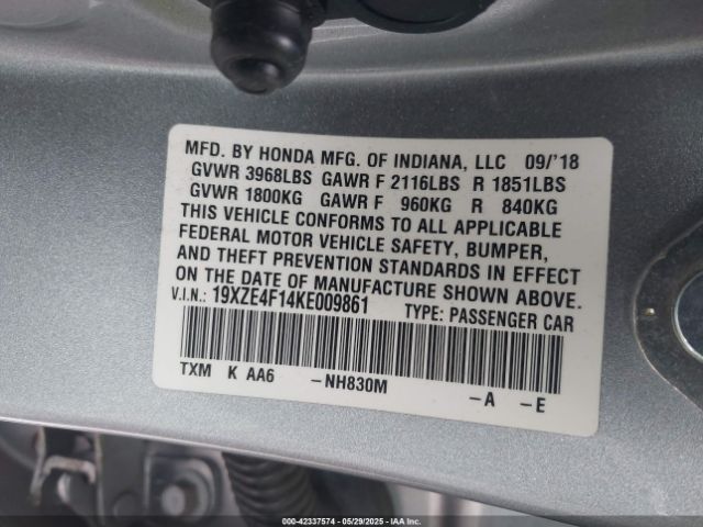 2019 HONDA INSIGHT 19XZE4F14KE009861 Photo 8