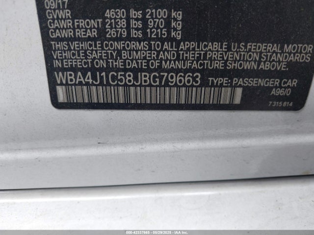 BMW 2018 2018 WBA4J1C58JBG79663 Image 9