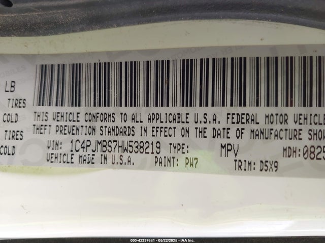 1C4PJMBS7HW538219 Jeep Cherokee Trailhawk 4x4