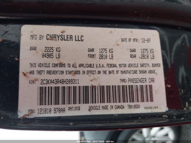 2008 CHRYSLER 300 2C3KA43R48H209311 Photo 8
